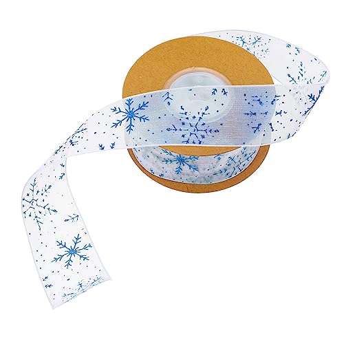 Uonlytech Weihnachtsband mit Schneeflocken Muster Transparentes Dekorationsband für Geschenkverpackungen DIY Bastelarbeiten und Festliche Anlässe von Uonlytech