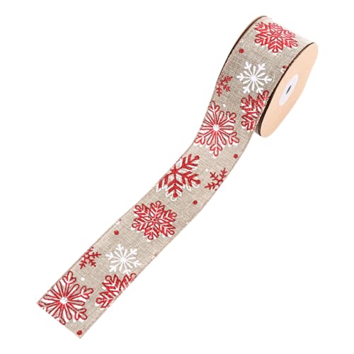 Uonlytech Weihnachtsschleife Weihnachtsbaum Dekoband mit Schneeflocken Breites Bedrucktes DIY Band für Geschenkverpackung Kuchen und Basteldekoration Klassisches Weihnachtsmuster von Uonlytech