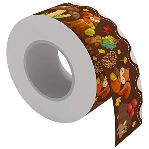 Uonlytech Wellenförmiger Blackboard Rahmen Aufkleber Selbstklebend Herbst Pinnwand Bordüre Klassenzimmer Halloween Thanksgiving von Uonlytech
