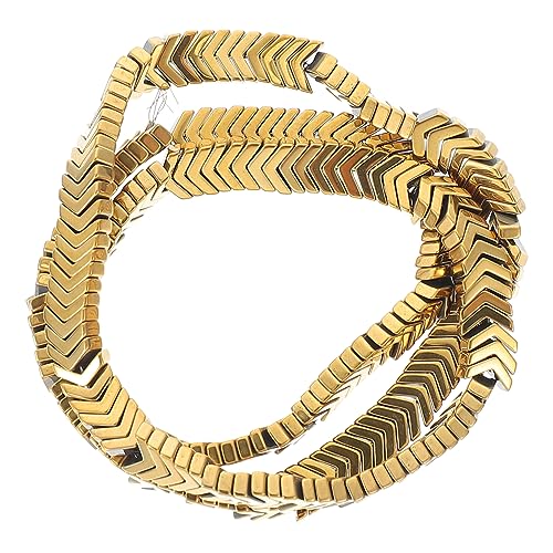 Uonlytech geformte spärliche Perlen Obsidian Perlenzauber schmuck DIY perlen runde lose Perlen Spacer -Perlen für Schmuck Spacer Perlen Steinperlen zur Schmuckherstellung Golden von Uonlytech