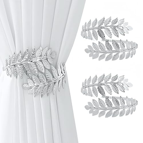 2 Stück Blattform Raffhalter Für Gardinen Silber Gardinenhalter Vorhanghalter aus Metal Vorhang Schnallen Für Gardinen Home Deko 2 Stück Blattform Raffhalter Für Gardinen Silber Gardinenhalter Vorhanghalter aus Metal Vorhang Schnallen Für Gardinen Home Deko von Uoocg