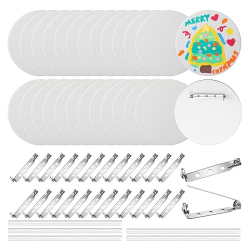 Uooduby 25 Stück DIY-Anstecknadelknöpfe zum Bemalen Von Leinwandbrettknöpfen mit Stecknadeln. Machen Sie Ihre Eigenen Anstecknadelknopf-Rohlinge für Heimwerker Uooduby 25 Stück DIY-Anstecknadelknöpfe zum Bemalen Von Leinwandbrettknöpfen mit Stecknadeln. Machen Sie Ihre Eigenen Anstecknadelknopf-Rohlinge für Heimwerker von Uooduby