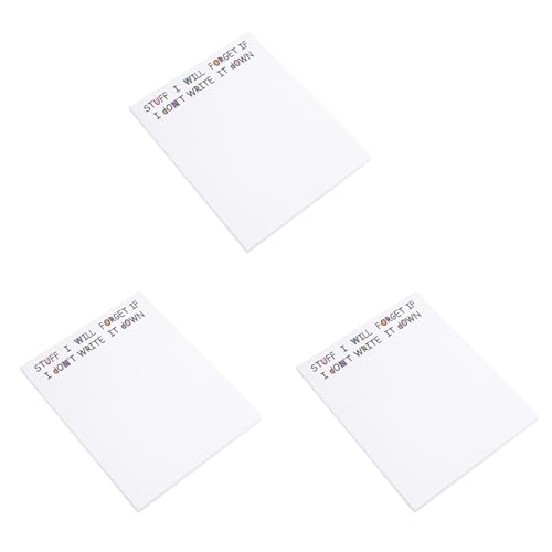 Uooduby 3X Lustige Haftnotiz, To-Do-Liste, Notizblock, Lustiges Briefpapier, Bürobedarf, Notizbuchetiketten, Schreibtisch-Haftnotiz, 50 Seiten, A von Uooduby