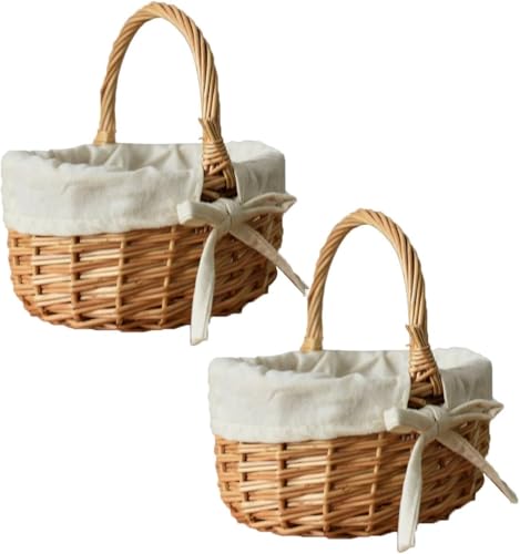 2 Stücke Osterkörbchen Mit Hen-kel, Osterkörbchen Kinder Blumenmädchen Korb, Kinder Weidenkorb Hochzeit Streukörbchen, Handgeflochtenerb Kleiners Weidenkorb Für Tischdeko Hochzeit Tischdeko, 20cm×11cm 2 Stücke Osterkörbchen Mit Hen-kel, Osterkörbchen Kinder Blumenmädchen Korb, Kinder Weidenkorb Hochzeit Streukörbchen, Handgeflochtenerb Kleiners Weidenkorb Für Tischdeko Hochzeit Tischdeko, 20cm×11cm von Uoqpty