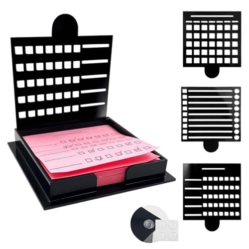 Uoqpty -Notiz-Halter, Schreibtisch-Haftnotizhalter, stabil, wiederverwendbar, tragbar, Organizer mit 5 Vorlagen für Lehrer, Ordner, Papierschreibtisch-Organisation von Uoqpty
