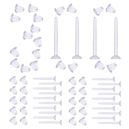 Uoqpty Ohrringpfosten und Verschlüsse Set | Silikon-Ohrstecker-Verschlüsse – Schmuckherstellung für Frauen, Mädchen, Bankette, Party, Reisen, Versammlungen von Uoqpty