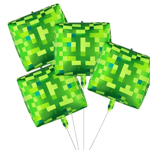 4 x große Pixel-Boxen, Würfel-Folienballons, 55,9 cm, Videospiel-Miner-Thema, Mylar-Ballon für Jungen und Mädchen, Pixel-Mining-Spiel, Geburtstagsparty-Dekorationen, Grün, 4 Stück 4 x große Pixel-Boxen, Würfel-Folienballons, 55,9 cm, Videospiel-Miner-Thema, Mylar-Ballon für Jungen und Mädchen, Pixel-Mining-Spiel, Geburtstagsparty-Dekorationen, Grün, 4 Stück von Uosrua