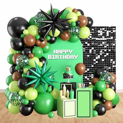 Geburtstags Miner Luftballons Videospiel Dekorationen Pixel Geburtstag Deko für Partyzubehör Geburtstags Miner Luftballons Videospiel Dekorationen Pixel Geburtstag Deko für Partyzubehör von Uotroy