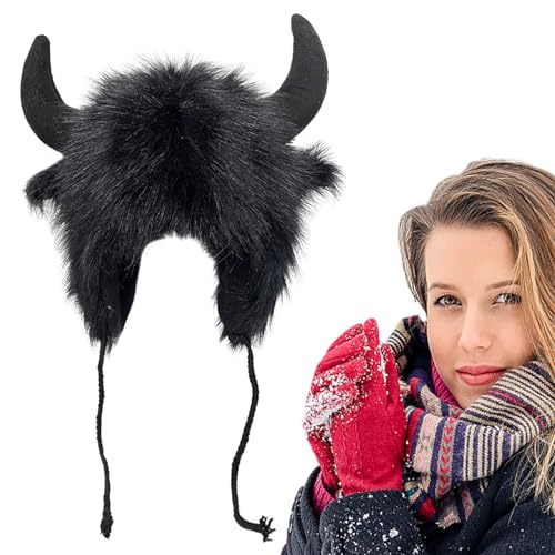 Uozonit Büffelhut mit Hörnern,Warme Büffelmütze | Wintermützen, Flauschige Ohrbedeckung für Männer und Frauen für Tier-Cosplay, pelzige Mütze für den Außenbereich Uozonit Büffelhut mit Hörnern,Warme Büffelmütze | Wintermützen, Flauschige Ohrbedeckung für Männer und Frauen für Tier-Cosplay, pelzige Mütze für den Außenbereich von Uozonit