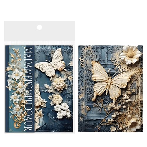 Uozonit Floral Decoupage Papier, Schrottbuchpapier, zerreißbares Scrapbook-Papier im Blumenstil für Handwerk | Multifunktionales Kunsthandwerk Zubehör, Schreibwaren von Uozonit