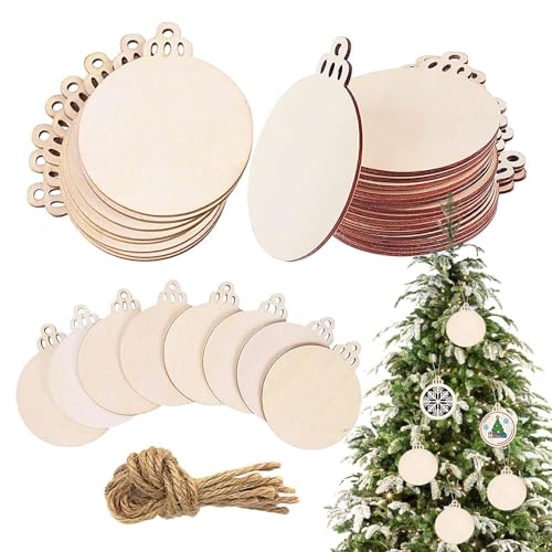 Uozonit Handwerk aus unvollendete Holzornamente | Weihnachtsholzscheibe | Bauernholzscheibe mit Seilen für Partydekoration Uozonit Handwerk aus unvollendete Holzornamente | Weihnachtsholzscheibe | Bauernholzscheibe mit Seilen für Partydekoration von Uozonit