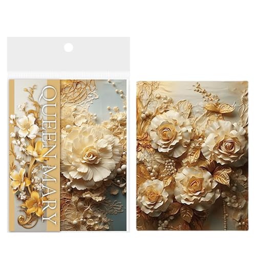 Uozonit Scrapbooking-Papier-Block, Decoupage-Papierbögen | Abreißbares Scrapbook-Papier im Blumenstil für Handwerk – multifunktionales Kunsthandwerk Uozonit Scrapbooking-Papier-Block, Decoupage-Papierbögen | Abreißbares Scrapbook-Papier im Blumenstil für Handwerk – multifunktionales Kunsthandwerk von Uozonit