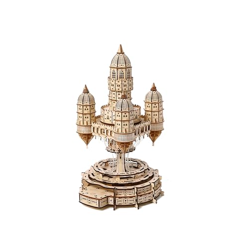 UpGLeuch 3D Holzpuzzle Erwachsene mit Licht, Modellbausatz Holzhaus, DIY 3D Modellbau Holz, Vintage 3D Holzbausatz Heimdekoration Desktop Spielzeug Erwachsene und Kinder (Auto B) von UpGLeuch
