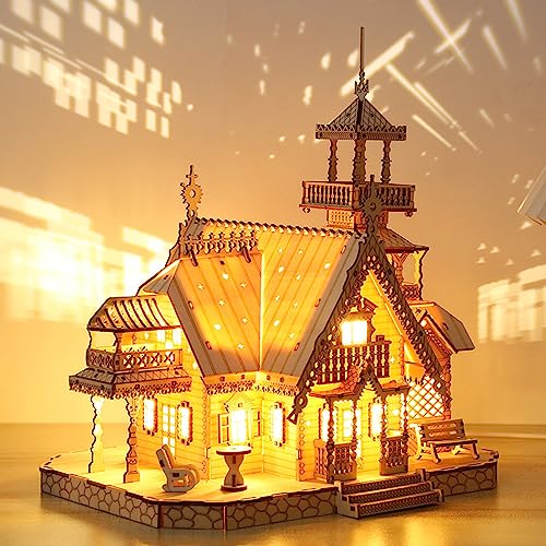 UpGLeuch 3D Puzzle Modellbausatz Holz Villa mit Licht Erwachsene, Vintage Holzbausatz 3D Puzzle, DIY Villa 3D Holzbausatz Heimdekoration Desktop Spielzeug Erwachsene und Kinder UpGLeuch 3D Puzzle Modellbausatz Holz Villa mit Licht Erwachsene, Vintage Holzbausatz 3D Puzzle, DIY Villa 3D Holzbausatz Heimdekoration Desktop Spielzeug Erwachsene und Kinder von UpGLeuch