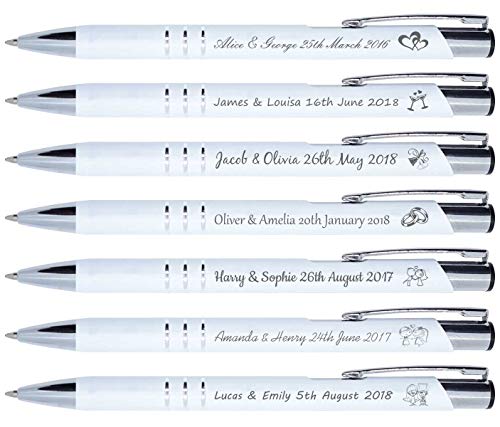 50 Stück personalisierte kugelschreiber mit gravur Unsere Metall stift mit gravur sind perfekt geeignet als Hochzeitsgeschenk, Hochzeitsgeschenke für Gäste, Gastgeschenke Hochzeit, promotion geschenk von UpdateClassic