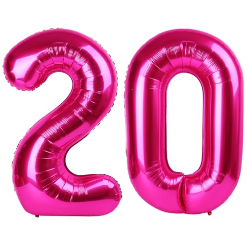 Ballon mit Zahlen 20, Hot Pink Ballon mit Zahlen 20, Hot Pink von Upgesy