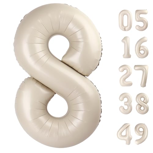 Cremeweißer Ballon mit 8 Zahlen Cremeweißer Ballon mit 8 Zahlen von Upgesy