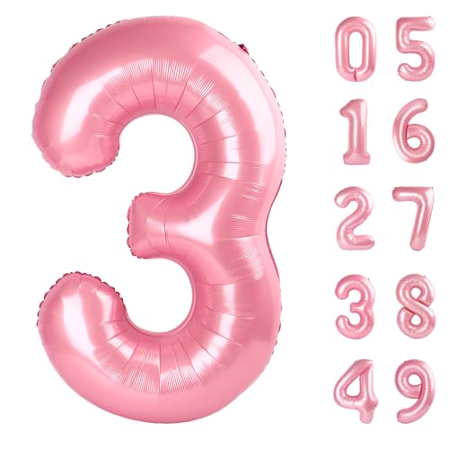 Perlglanz-Rosa 3 Zahlenballon Perlglanz-Rosa 3 Zahlenballon von Upgesy