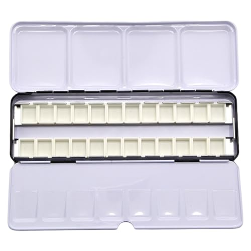 Leere Aquarellpalette 9x3 Eisen -Aquarellpalette Halten Sie 24 halbe/12 ganze Pfannen mit tragbarer Deckelform für Lagerung/Wagen/Mischung Leere Aquarellpalette 9x3 Eisen -Aquarellpalette Halten Sie 24 halbe/12 ganze Pfannen mit tragbarer Deckelform für Lagerung/Wagen/Mischung von Upiulote