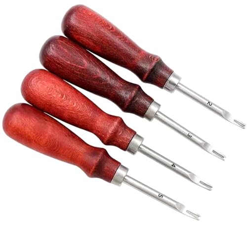 Upiulote Lederkantenverschmutzer, 4pcs Leder -Gäste -Werkzeug mit Holzgriff, 0, 8 mm/1 mm/1, 2 /, 5 Schnittschäler Skiver Toolleather Rand Häftschürze Upiulote Lederkantenverschmutzer, 4pcs Leder -Gäste -Werkzeug mit Holzgriff, 0, 8 mm/1 mm/1, 2 /, 5 Schnittschäler Skiver Toolleather Rand Häftschürze von Upiulote