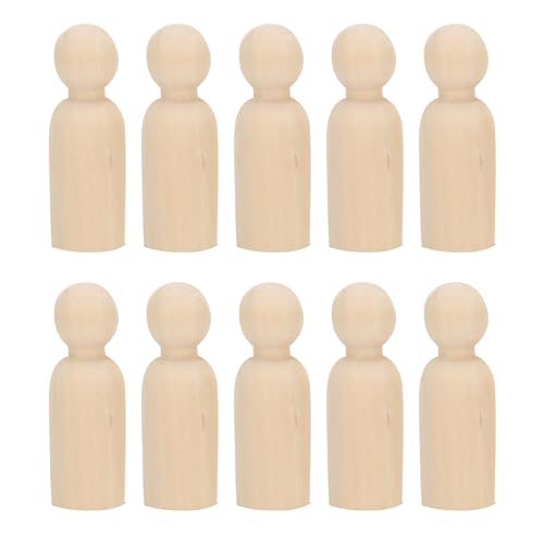 Uplory Painting Puppe, kreative Malerei Figur Handwerksspielzeug für Kinder Holzmaterial 75 mm männlicher Puppe 10pcs von Uplory