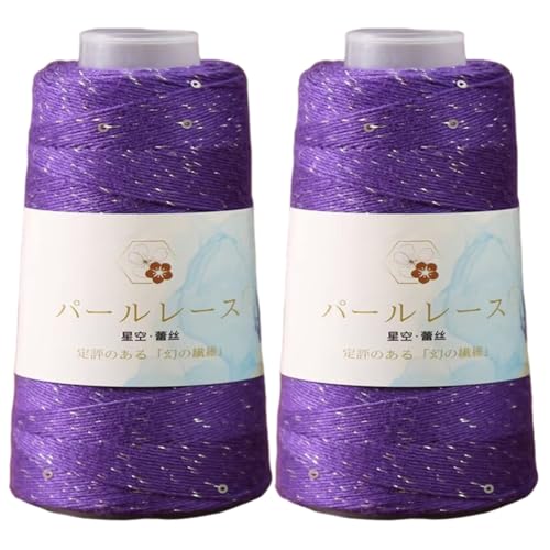 2 Stück Pailletten Beilaufgarn Baumwoll Farbiges Paillette Garn Handstrickgarn Glitzerndes Strickgarn zum Häkeln von Kleidung, Pullover, Mütze, glänzendes Spitzen-Strickgarn Zubehör 50 g/Roll 2 Stück Pailletten Beilaufgarn Baumwoll Farbiges Paillette Garn Handstrickgarn Glitzerndes Strickgarn zum Häkeln von Kleidung, Pullover, Mütze, glänzendes Spitzen-Strickgarn Zubehör 50 g/Roll von Uposao