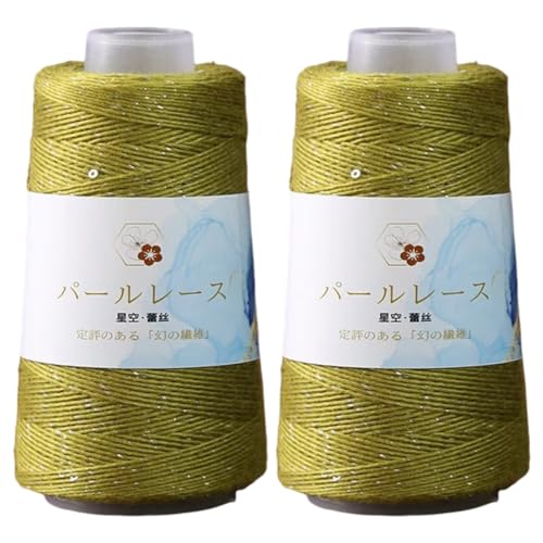 2 Stück Pailletten Beilaufgarn Baumwoll Farbiges Paillette Garn Handstrickgarn Glitzerndes Strickgarn zum Häkeln von Kleidung, Pullover, Mütze, glänzendes Spitzen-Strickgarn Zubehör 50 g/Roll 2 Stück Pailletten Beilaufgarn Baumwoll Farbiges Paillette Garn Handstrickgarn Glitzerndes Strickgarn zum Häkeln von Kleidung, Pullover, Mütze, glänzendes Spitzen-Strickgarn Zubehör 50 g/Roll von Uposao