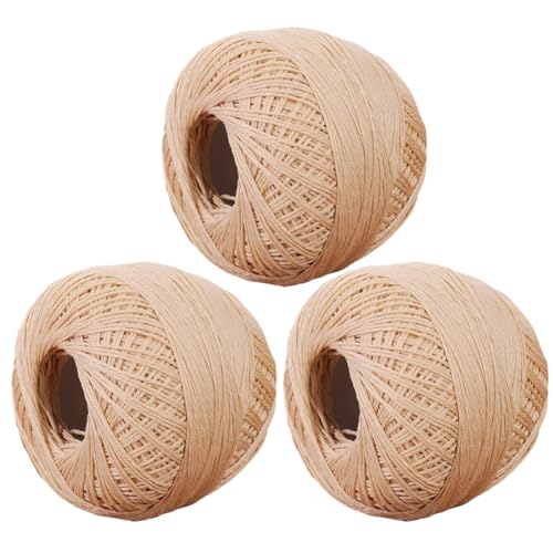 3 Rollen Baumwollgarn zum Stricken und Häkeln Baumwollgarne 60% Baumwolle Und 40% Leinen Webgarn Strickfaden Weicher Häkelgarn Garnfaden Yarn Handstrickgarne 50 g/Rolle von Uposao