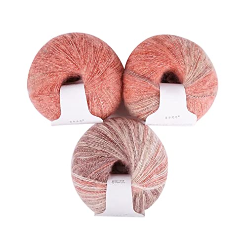 3 Stück Mohair Farbverlauf Hochwertiges Garn Ombre Mischgarnknäuel Weiche Mohair Strick Wolle Garn Für Zum Stricken Und Häkeln 30g/Rolle von Uposao