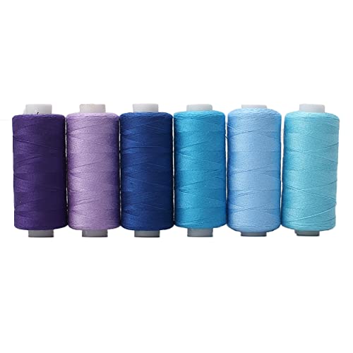 6-teiliges Nähgarn-Set, Polyester-Fäden, mehrfarbige Nähmaschinen-Fäden, Nähgarn, Spule für Stickerei, Nähmaschine und Handnähen von Uposao
