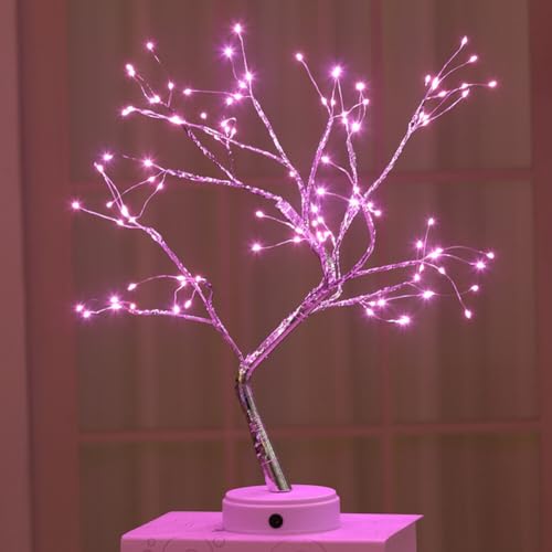 Dekoratives Lichterbaum,45CM 108 LED Baum Lichter Warmweiß Bonsai Baum Lampe Batteriebetrieb und USB Baumlampe verstellbare Zweige Lichterbaum Tischdekoration für Wohnzimmer Party Schlafzimmer Büro von Uposao