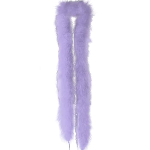 Federboa Weihnachtsboa, Länge 200CM Flauschige Federstola Feder Schal Verkleidung Girlande für Damen Mädchen 29er Jahre Fasching Mottoparty Karneval Kostüm Accessoire Hochzeitsdekoration,Helles Lila von Uposao