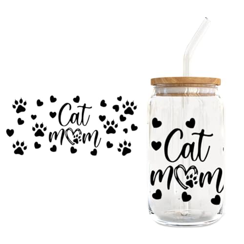Uposao Glasbecheraufkleber Multicolor Kreativ Tieraufkleber Katze Hund Blumen Transfer Sticker Wasserfeste Rub on Wickeln Transfers für 16oz Glasbecher, Kunststoff, Glas, Metall Uposao Glasbecheraufkleber Multicolor Kreativ Tieraufkleber Katze Hund Blumen Transfer Sticker Wasserfeste Rub on Wickeln Transfers für 16oz Glasbecher, Kunststoff, Glas, Metall von Uposao