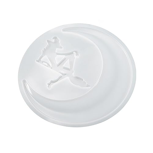 Mond Hexe Gießform Silikonform Resin Silicone Halloween Formen für DIY Schlüsselanhänger Halskette Anhänger Schmuck Tisch Dekoration Machen von Uposao