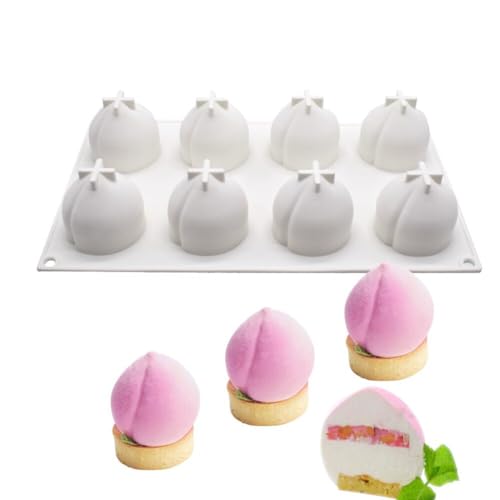 Pfirsich Silikonform 8 Löcher Pfirsich Mousse Fondant Form für Gebäck Süßigkeiten Schokolade Cupcake Mousse Kuchen Pfirsich Silikonform 8 Löcher Pfirsich Mousse Fondant Form für Gebäck Süßigkeiten Schokolade Cupcake Mousse Kuchen von Uposao