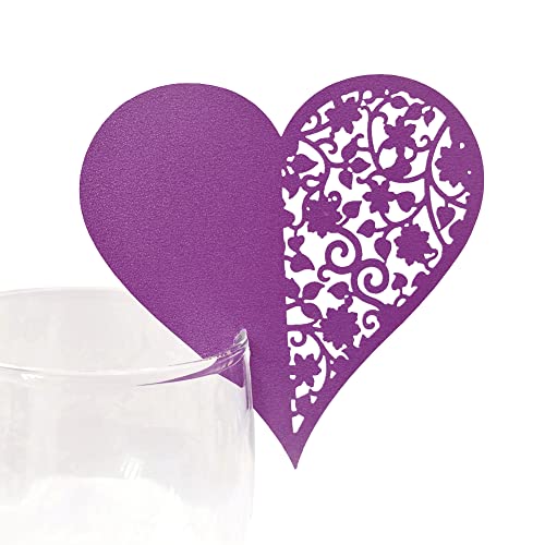 Tischkarten für Weingläser,50 Stücke Hochzeit Tischkarten Platzkarten Namenskarten Hohl Liebe Herz Tischdeko Karte Hochzeitsgast Karten für Weinglas Bankette Tischdekoration Geburtstag Party,Lila Tischkarten für Weingläser,50 Stücke Hochzeit Tischkarten Platzkarten Namenskarten Hohl Liebe Herz Tischdeko Karte Hochzeitsgast Karten für Weinglas Bankette Tischdekoration Geburtstag Party,Lila von Uposao