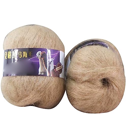 Uposao 2 Stück Einfarbig Mohair Hochwertiges Garn Weiche Mohair Strick Wolle Garn Für Zum Stricken Und Häkeln 42g/Rolle von Uposao