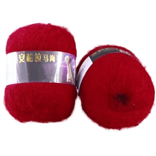 Uposao 2 Stück Einfarbig Mohair Hochwertiges Garn Weiche Mohair Strick Wolle Garn Für Zum Stricken Und Häkeln 42g/Rolle Uposao 2 Stück Einfarbig Mohair Hochwertiges Garn Weiche Mohair Strick Wolle Garn Für Zum Stricken Und Häkeln 42g/Rolle von Uposao