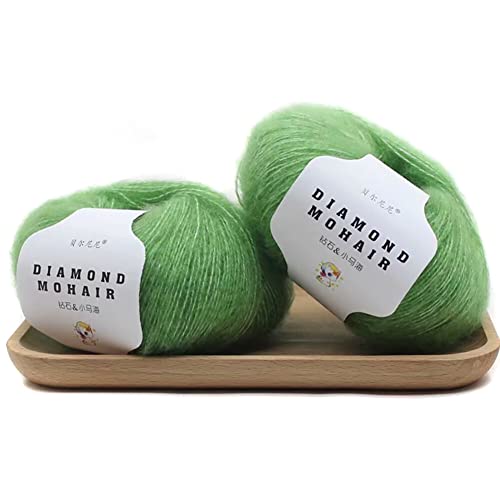 Uposao 2 Stück Mohair Einfarbig Hochwertiges Garn Wollgarn Handstrickgarn Weiche Mohair Strick Wolle Garn Zum Stricken Und Häkeln Für Hüte Pullover Schal Decke Strickprojekt 25g/Rolle von Uposao