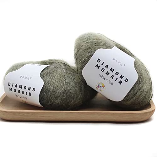 Uposao 2 Stück Mohair Einfarbig Hochwertiges Garn Wollgarn Handstrickgarn Weiche Mohair Strick Wolle Garn Zum Stricken Und Häkeln Für Hüte Pullover Schal Decke Strickprojekt 25g/Rolle von Uposao