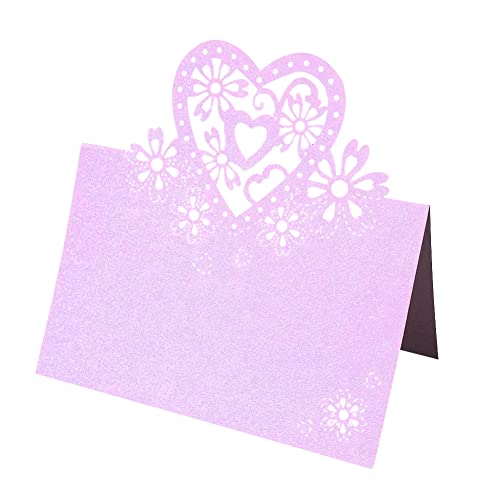 Uposao 50 Stück Tischkarten Hochzeit, Hohle Herz Platzkarten Grußkarten selbst Beschriften Namenskarten Sitzplatzkarten Blanko für Taufe Konfirmation Kommunion Hochzeit Party Feste Geburtstag,Lila #2 Uposao 50 Stück Tischkarten Hochzeit, Hohle Herz Platzkarten Grußkarten selbst Beschriften Namenskarten Sitzplatzkarten Blanko für Taufe Konfirmation Kommunion Hochzeit Party Feste Geburtstag,Lila #2 von Uposao