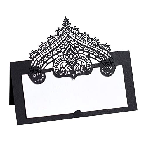 Uposao 50 Stück Tischkarten Hochzeit, Hohle Spitze Blumen Platzkarten Grußkarten zum Beschriften Namenskarten Namenschilder Sitzplatzkarten Blanko für Hochzeit,Geburtstag, Kommunion, Taufe,Schwarz Uposao 50 Stück Tischkarten Hochzeit, Hohle Spitze Blumen Platzkarten Grußkarten zum Beschriften Namenskarten Namenschilder Sitzplatzkarten Blanko für Hochzeit,Geburtstag, Kommunion, Taufe,Schwarz von Uposao