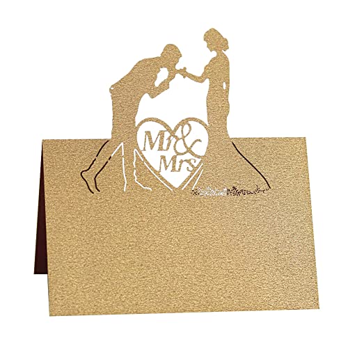 Uposao 50 Stück Tischkarten Hochzeit,Hohle Brautpaar Platzkarten Grußkarten Namenskarten Sitzplatzkarten Blanko Namensschilder zum Beschriften für Hochzeiten, Engagierte Partei und mehr,Beige Gold Uposao 50 Stück Tischkarten Hochzeit,Hohle Brautpaar Platzkarten Grußkarten Namenskarten Sitzplatzkarten Blanko Namensschilder zum Beschriften für Hochzeiten, Engagierte Partei und mehr,Beige Gold von Uposao
