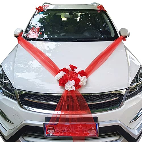Uposao Autoschmuck Hochzeit, Rose Hochzeitsdeko Girlande Motorhaube Hochzeitsauto Deko Romantische Atmosphäre Hochzeitsdeko Braut Paar Auto Wedding Deko Blumenschmuck Hochzeitsschmuck,Rot Weiss Uposao Autoschmuck Hochzeit, Rose Hochzeitsdeko Girlande Motorhaube Hochzeitsauto Deko Romantische Atmosphäre Hochzeitsdeko Braut Paar Auto Wedding Deko Blumenschmuck Hochzeitsschmuck,Rot Weiss von Uposao