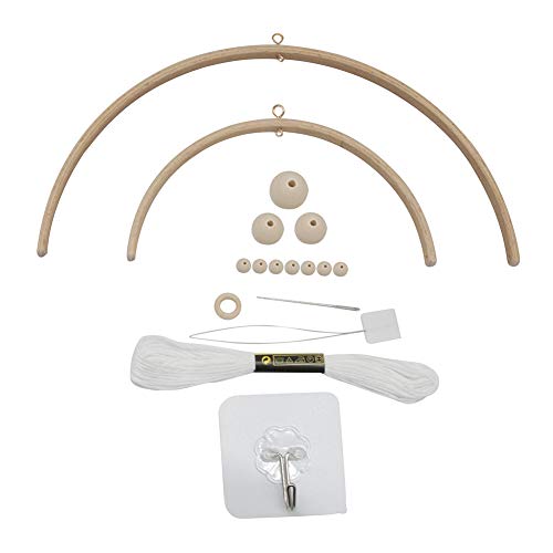 Uposao DIY Holz Mobilen Rahmen Windspiel Bettglocke Kit, Natürliche Handwerk Holzperlen Wind Glockenspiel Baby Mobile Glocke Kit Handgemacht Spielzeug Zimmer Wohnkultur Dekor Geschenk von Uposao