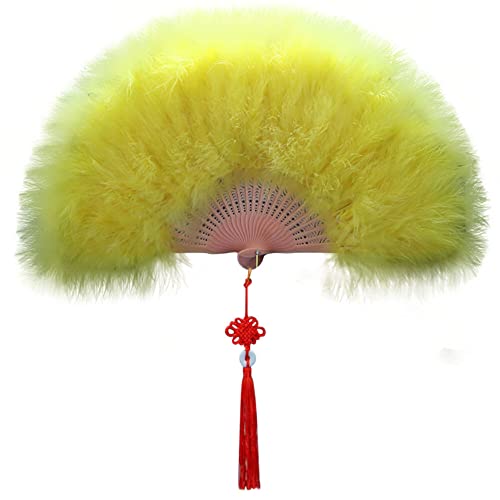 Uposao Damen Fächer Feder,Vintage Stil 20er Jahre Feder Handfächer Faltbar Handheld Marabou Federfächer Damen Party Kostüm Dekoration Zubehör für Hochzeit Halloween Karneval, Mottoparty,Gelb Uposao Damen Fächer Feder,Vintage Stil 20er Jahre Feder Handfächer Faltbar Handheld Marabou Federfächer Damen Party Kostüm Dekoration Zubehör für Hochzeit Halloween Karneval, Mottoparty,Gelb von Uposao