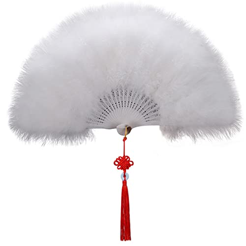 Uposao Damen Fächer Feder,Vintage Stil 20er Jahre Feder Handfächer Faltbar Handheld Marabou Federfächer Damen Party Kostüm Dekoration Zubehör für Hochzeit Halloween Karneval, Mottoparty,Weiss Uposao Damen Fächer Feder,Vintage Stil 20er Jahre Feder Handfächer Faltbar Handheld Marabou Federfächer Damen Party Kostüm Dekoration Zubehör für Hochzeit Halloween Karneval, Mottoparty,Weiss von Uposao