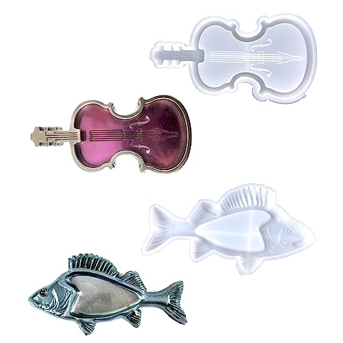 Uposao Geigenförmige Epoxidharz Formen 3D Fischförmige Epoxidharz Geigen Aufbewahrungsbox Tablett Silicone Molds für Harzguss Aufbewahrungsbox Wandbehang Heimdekoration Uposao Geigenförmige Epoxidharz Formen 3D Fischförmige Epoxidharz Geigen Aufbewahrungsbox Tablett Silicone Molds für Harzguss Aufbewahrungsbox Wandbehang Heimdekoration von Uposao