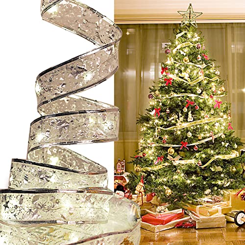 Uposao Glänzende Band Lichterkette LED Weihnachtsbeleuchtung, 4M 40 LEDs Weihnachtsbaum Band DIY Spitze Bogen Batteriebetriebener LED Weihnachtsbaum Lichterkette Für Party,Schlafzimmer,Warmweiß Uposao Glänzende Band Lichterkette LED Weihnachtsbeleuchtung, 4M 40 LEDs Weihnachtsbaum Band DIY Spitze Bogen Batteriebetriebener LED Weihnachtsbaum Lichterkette Für Party,Schlafzimmer,Warmweiß von Uposao