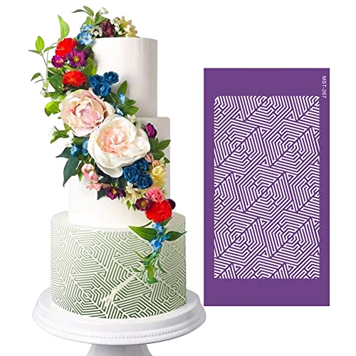 Uposao Kuchenschablonen zum Dekorieren von Kuchen, Torten Schablonen Backschablonen Wiederverwendbare Blumenkuchenvorlagen Dekorieren DIY Buttercreme Schablon für Kuchen, Mousse, Schokolade, Dessert von Uposao